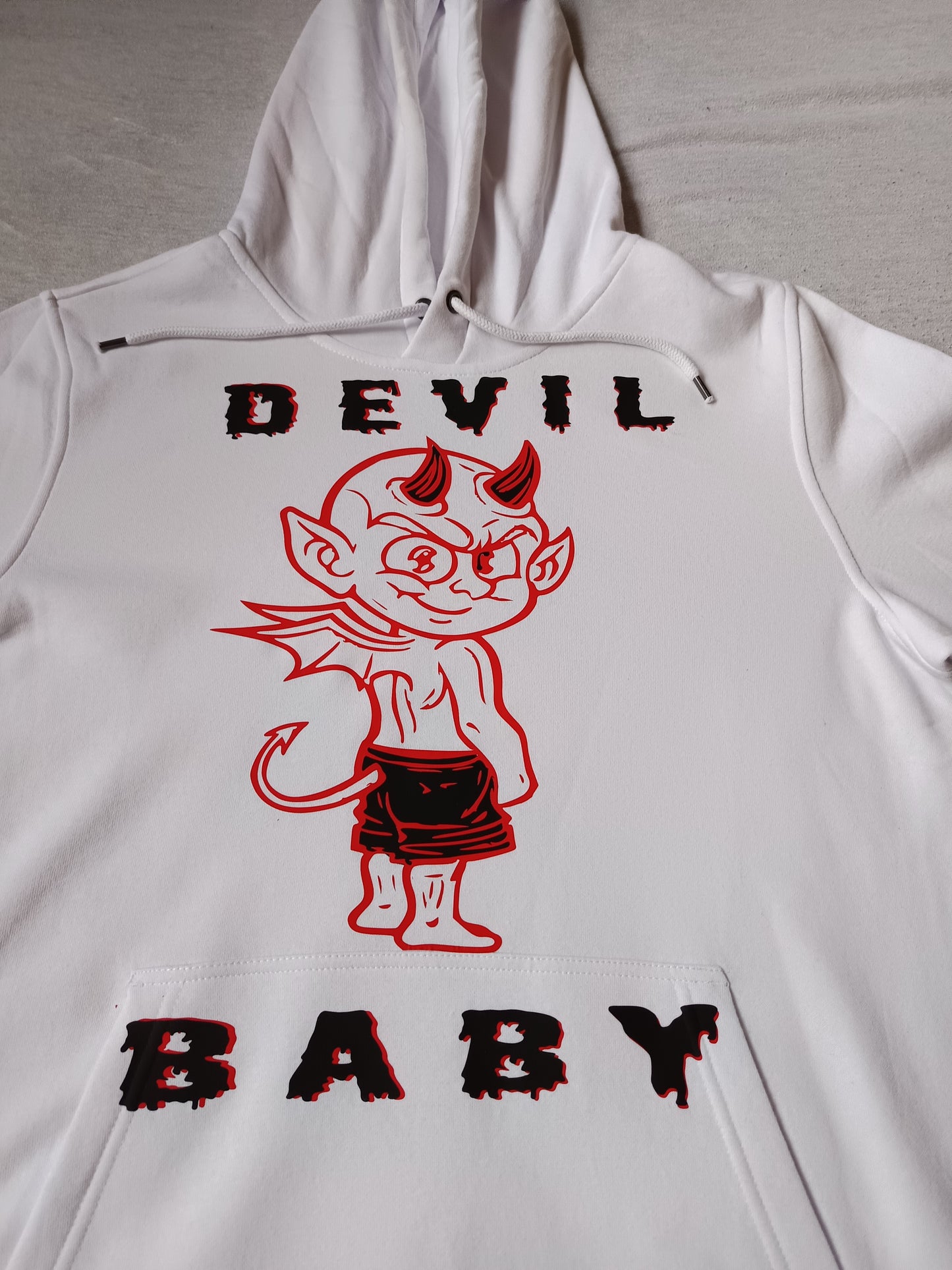 Witte hoody "baby devil"