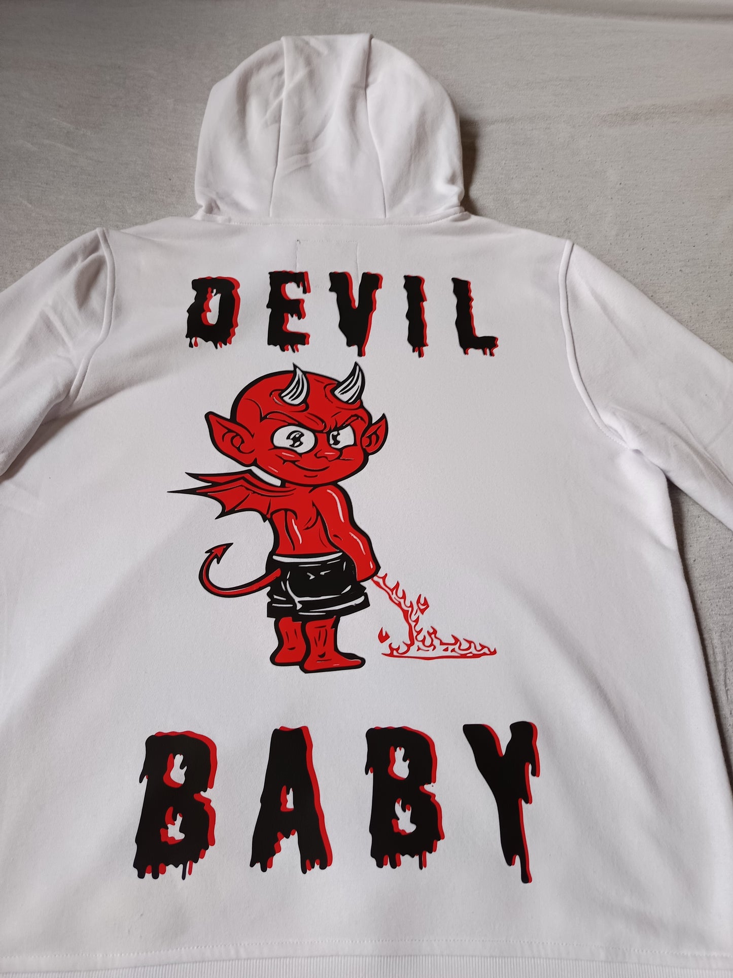 Witte hoody "baby devil"
