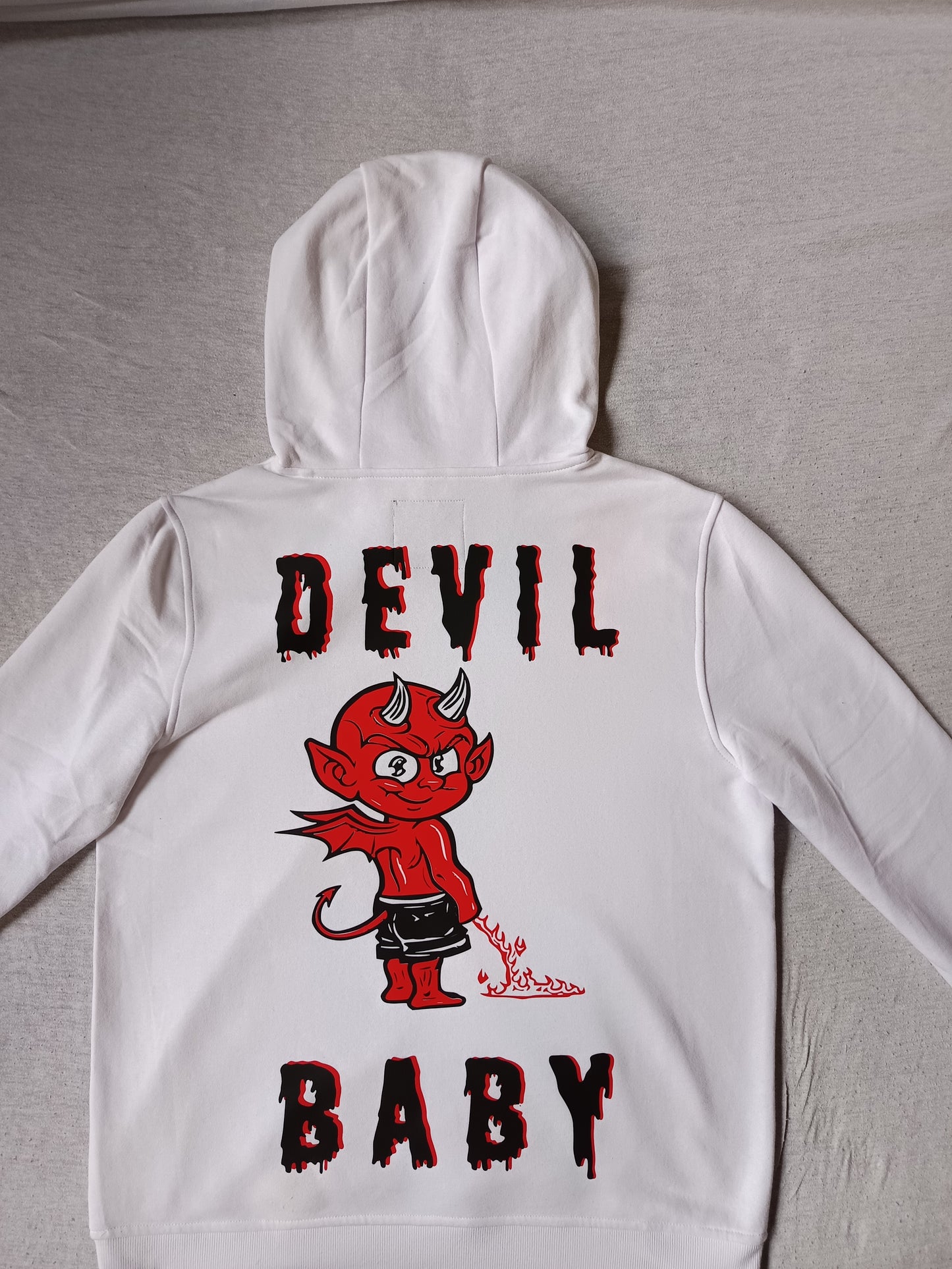 Witte hoody "baby devil"